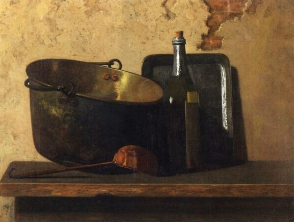 Wine and Brass Stewing Kettle by John Frederick Peto, hand-painted oil painting reproduction