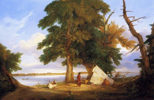 Winnebago Encampment by Seth Eastman, hand-painted oil painting reproduction