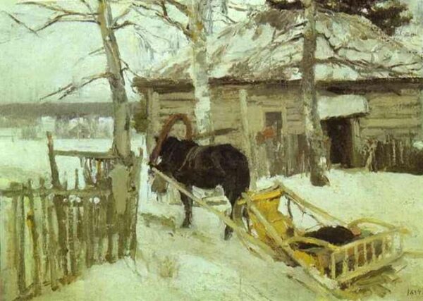 Winter by Konstantin Korovin, hand-painted oil painting reproduction
