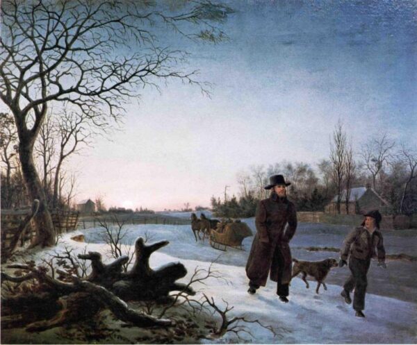 Winter by Thomas Birch, hand-painted oil painting reproduction