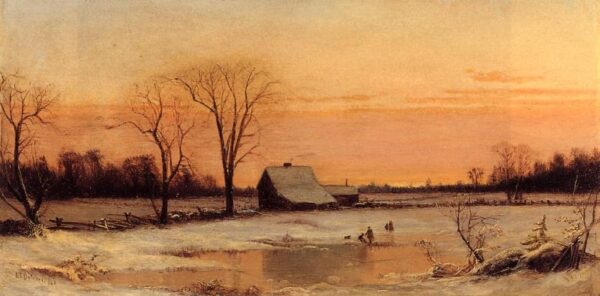 Winter Landscape by Alfred Thompson Bricher, hand-painted oil painting reproduction
