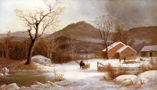 Winter Landscape by George Henry Durrie, hand-painted oil painting reproduction