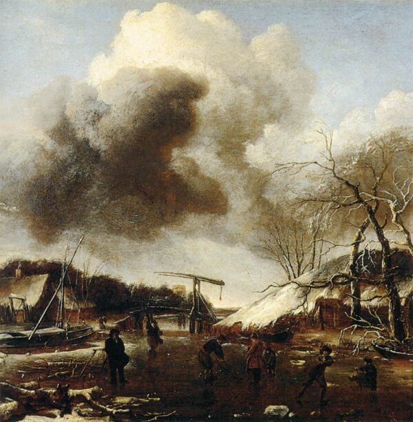 Winter Landscape by Jan van de Cappelle, hand-painted oil reproduction