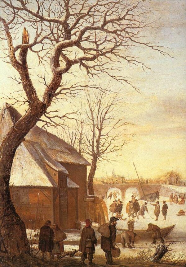 Winter Landscape b by Hendrick Avercamp, hand-painted oil painting reproduction