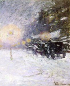 Winter Midnight by Frederick Childe Hassam, hand-painted oil painting reproduction