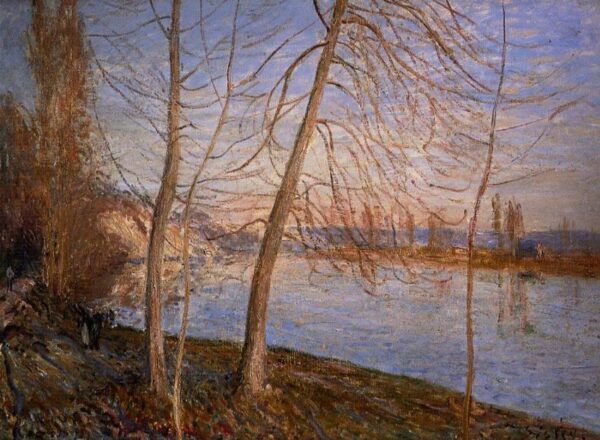 Winter Morning – Veneux by Alfred Sisley, hand-painted oil painting reproduction