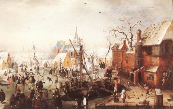 Winter Scene At Yselmuiden by Hendrick Avercamp, hand-painted oil painting reproduction