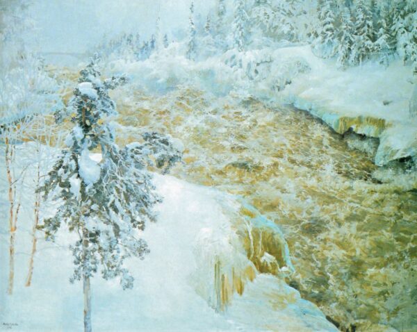 Winter Scene from Imatra by Akseli Gallen-Kallela, hand-painted oil painting reproduction