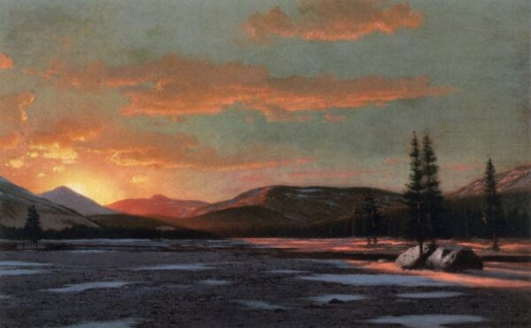 Winter Sunset by William Bradford, hand-painted oil painting reproduction
