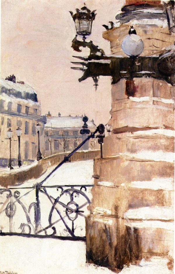 Winter in Paris by Fritz Thaulow, hand-painted oil painting reproduction