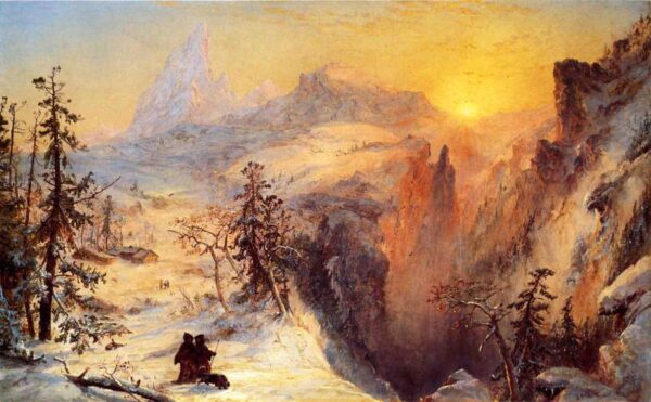 Winter in Switzerland by Jasper Francis Cropsey, hand-painted oil painting reproduction