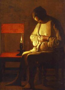 Woman Catching A Flea by Georges de La Tour, hand-painted oil painting reproduction