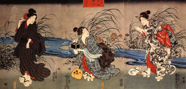 Woman Catching Fireflies by Utagawa Kuniyoshi, hand-painted oil painting reproduction