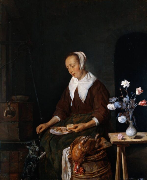 Woman Eating by Gabriel Metsu, hand-painted oil painting reproduction