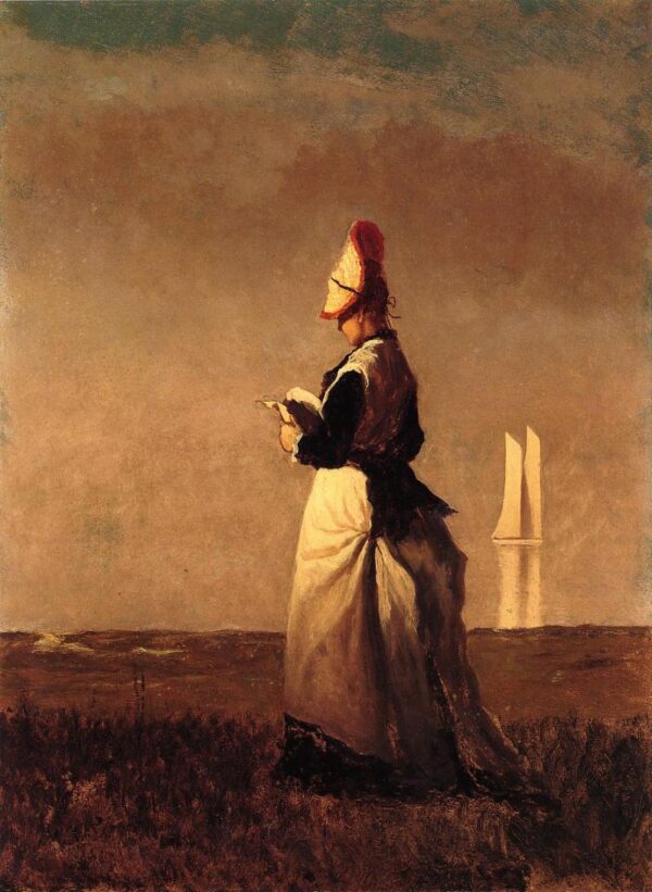 Woman Reading by Eastman Johnson, hand-painted oil reproduction