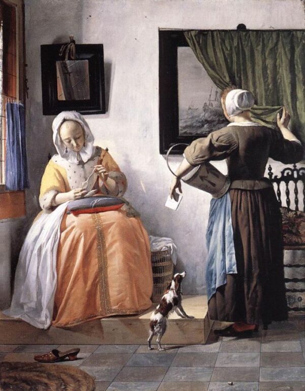 Woman Reading a Letter by Gabriel Metsu, hand-painted oil painting reproduction