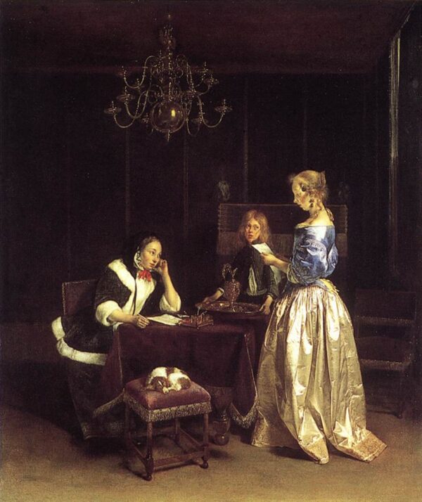 Woman Reading a Letter by Gerard ter Borch, hand-painted oil painting reproduction