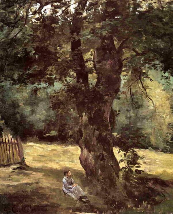 Woman Seated Under a Tree by Gustave Caillebotte, hand-painted oil reproduction