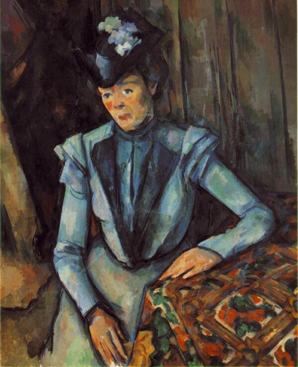 Woman Seated in Blue by Paul Cézanne, hand-painted oil painting reproduction
