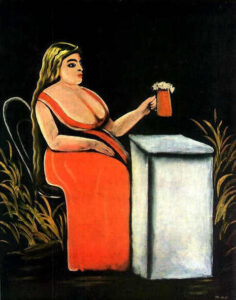 Woman With A Beer Mug by Niko Pirosmani, hand-painted oil painting reproduction
