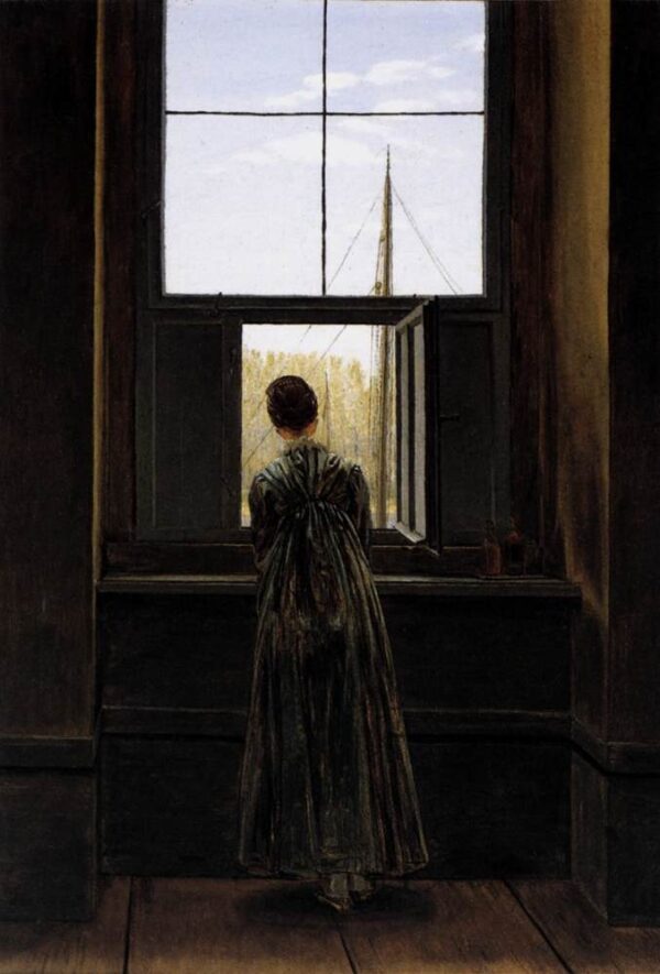 Woman at the Window by Caspar David Friedrich, hand-painted oil painting reproduction