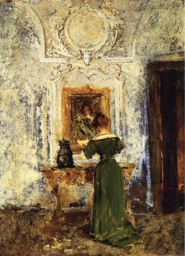 Woman in Green by William Merritt Chase, hand-painted oil painting reproduction