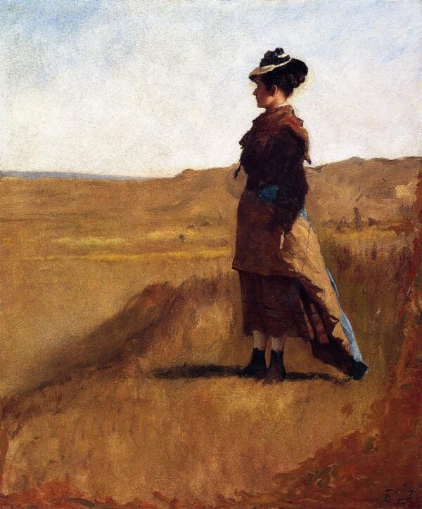 Woman on a Hill by Eastman Johnson, hand-painted oil painting reproduction