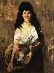 Woman with a Basket by William Merritt Chase, hand-painted oil painting reproduction