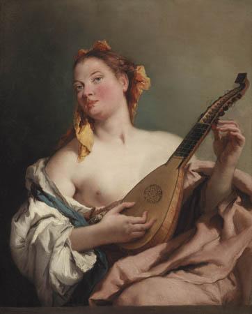 Woman with a Mandolin by Giovanni Battista Tiepolo, hand-painted oil reproduction