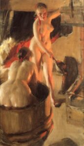 Women Bathing in the Sauna by Anders Zorn, hand-painted oil painting reproduction