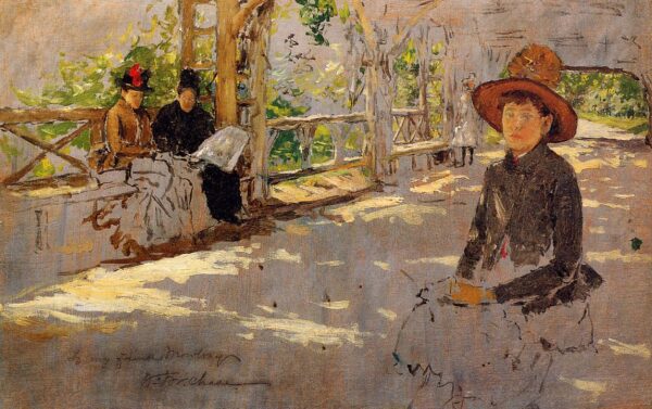 Women Under Trellis by William Merritt Chase, hand-painted oil painting reproduction