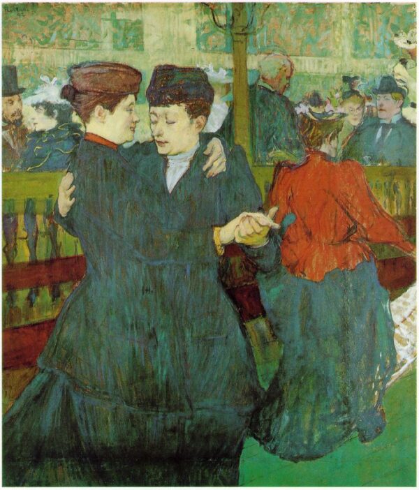 At the Moulin Rouge Two Women Waltzing by Toulouse-Lautrec, hand-painted oil painting reproduction