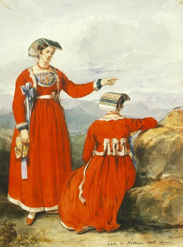 Women at Nettuno by Miklós Barabás, hand-painted oil painting reproduction