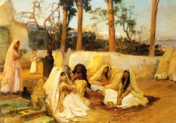 Women at the Cemetery by Frederick Arthur Bridgman, hand-painted oil painting reproduction