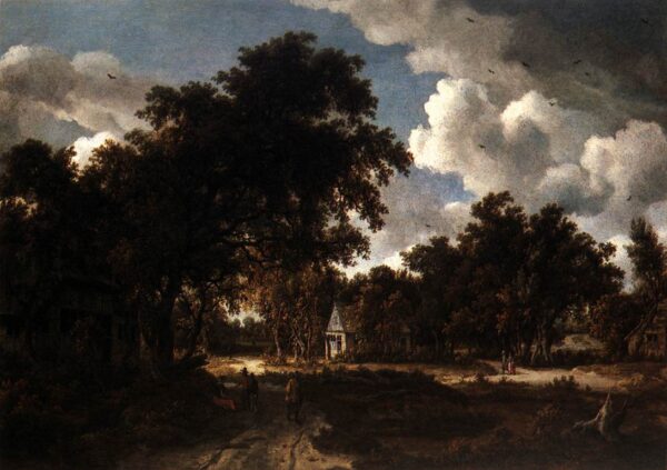 Wooded Landscape by Meyndert Hobbema, hand-painted oil reproduction