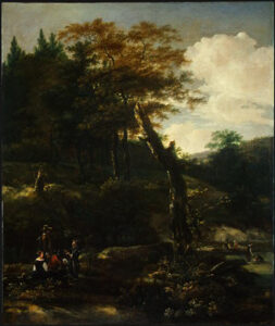 Wooded Landscape with Travelers by Adam Pynacker, hand-painted oil painting reproduction