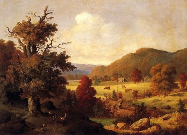 Woodland Glade in Autumn by George Henry Durrie, hand-painted oil painting reproduction