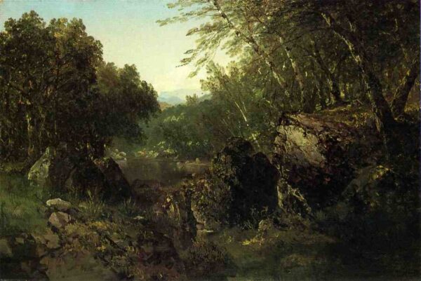 Woodland Pool by John Frederick Kensett, hand-painted oil painting reproduction