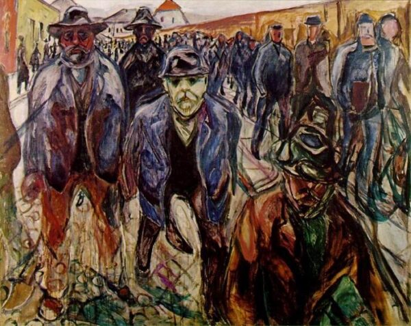 Workers Returning Home by Edvard Munch, hand-painted oil painting reproduction
