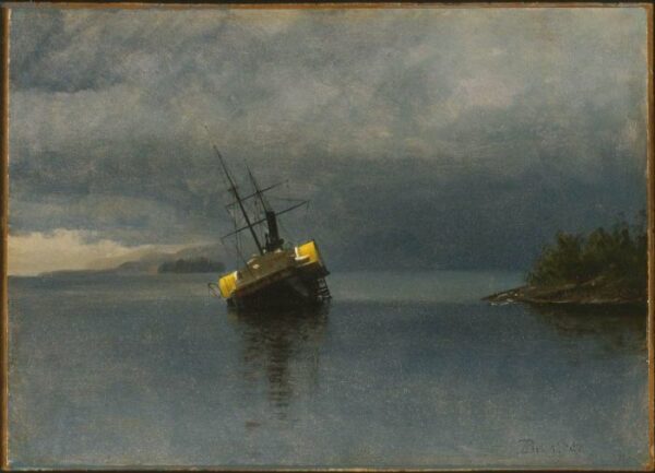 Wreck Of The Ancon In Loring Bay, Alaska by Albert Bierstadt, hand-painted oil painting reproduction