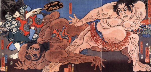 Wrestling by Utagawa Kuniyoshi, hand-painted oil painting reproduction