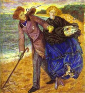 Writing on the Sand by Dante Gabriel Rossetti, hand-painted oil painting reproduction
