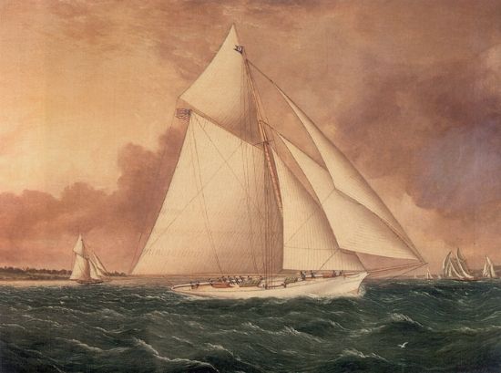 Yacht Race by James E Buttersworth, hand-painted oil reproduction