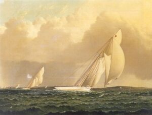 Yacht Race In New York Harbor by James E Buttersworth, hand-painted oil painting reproduction