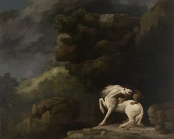Yale – A Lion Attacking a Horse by George Stubbs, hand-painted oil reproduction