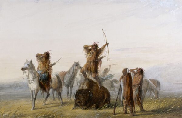Yell of Triumph by Alfred Jacob Miller, hand-painted oil painting reproduction