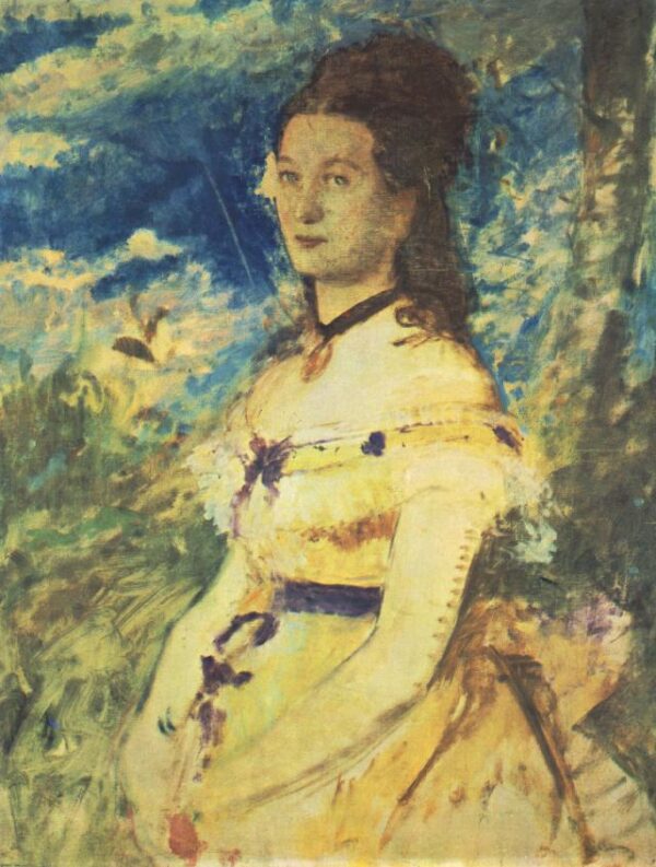 The Artist’s Wife Dressed in Yellow by Pál Szinyei Merse, hand-painted oil painting reproduction