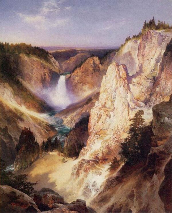 Great Falls of Yellowstone by Thomas Moran, hand-painted oil painting reproduction