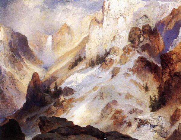 Yellowstone Canyon by Thomas Moran, hand-painted oil painting reproduction