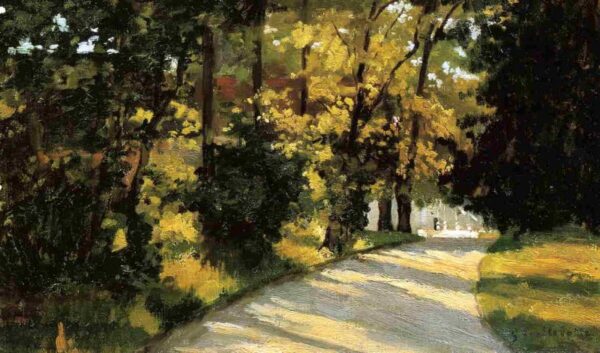 Yerres, Path Through the Woods in the Park by Gustave Caillebotte, hand-painted oil painting reproduction